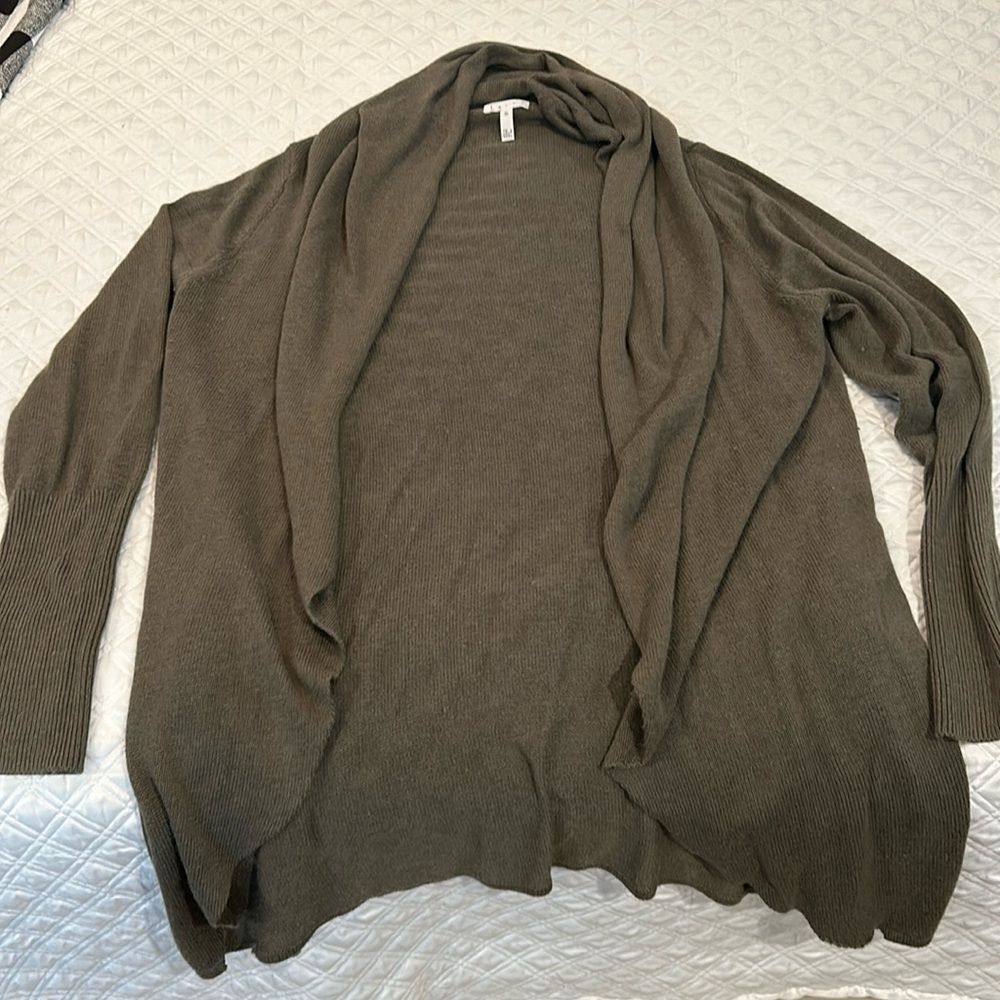 Leith Cardigan- Olive Green with pockets- Size XL